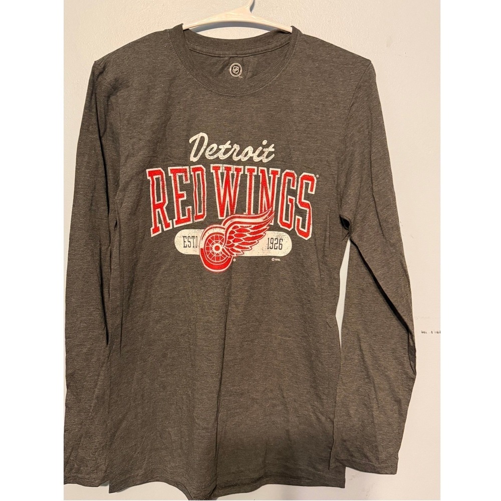 Detroit Red Wings NHL Long‎ Sleeve Retro T-shirt Men's Size Small 0086